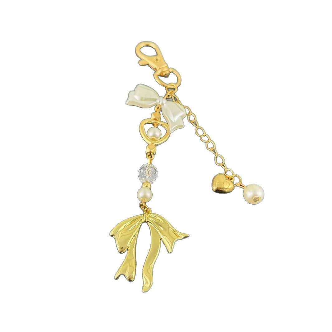 Wholesale Gold bow heart pendant keychain