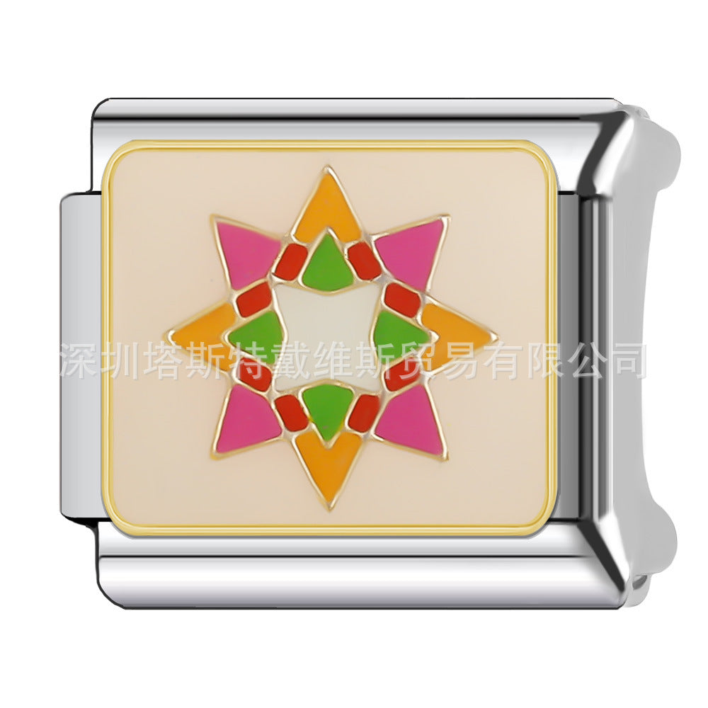 Wholesale 9mm Italian Charm Starter Bracelets DIY square Single Section Creative Stainless Steel Composable Bracelet