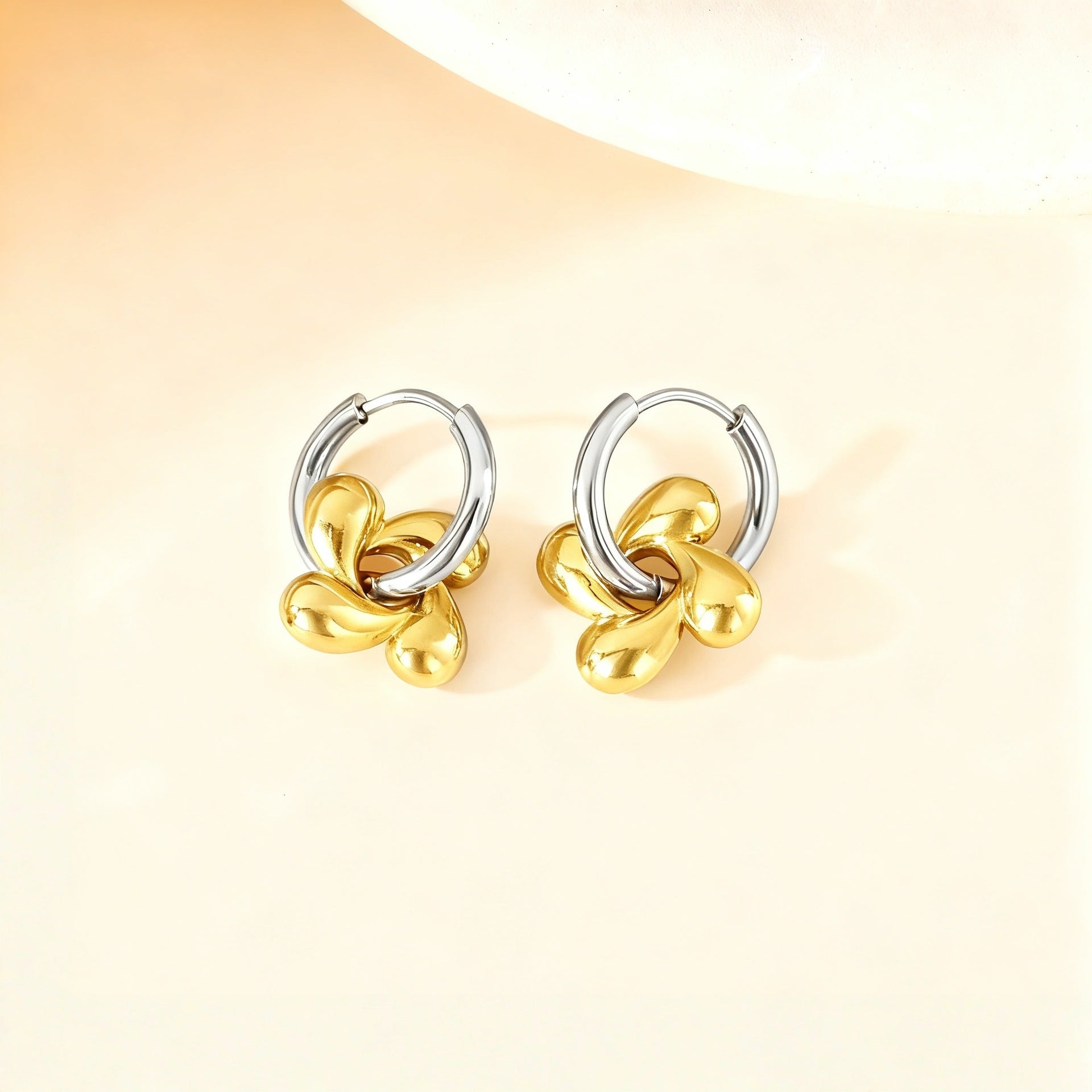 Wholesale Love Elegant Earrings Ear Buckle Titanium Steel Star Moon Geometric Earrings Light Luxury Earrings