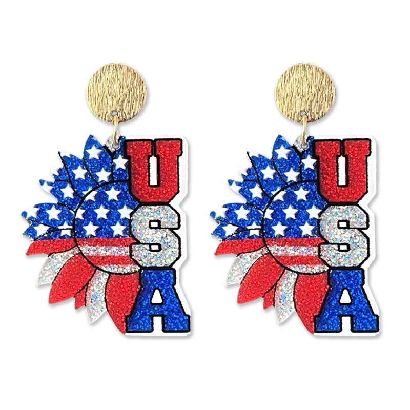 Wholesale Independence Day July 4  Shiny Bald Eagle Boots Butterfly Earrings