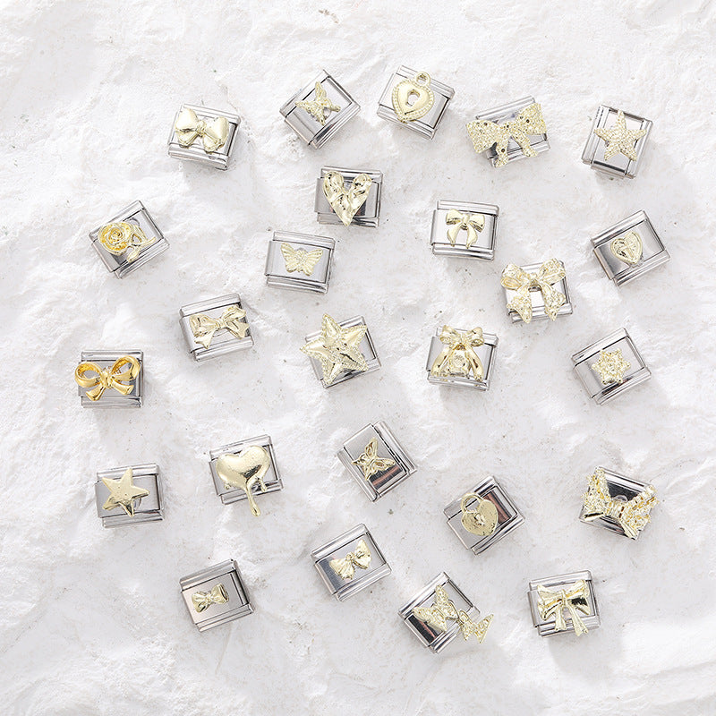 Wholesale Italian Charm Bracelet 9mm DIY Splicing Cute Creative Stainless Steel Composable Bracelet