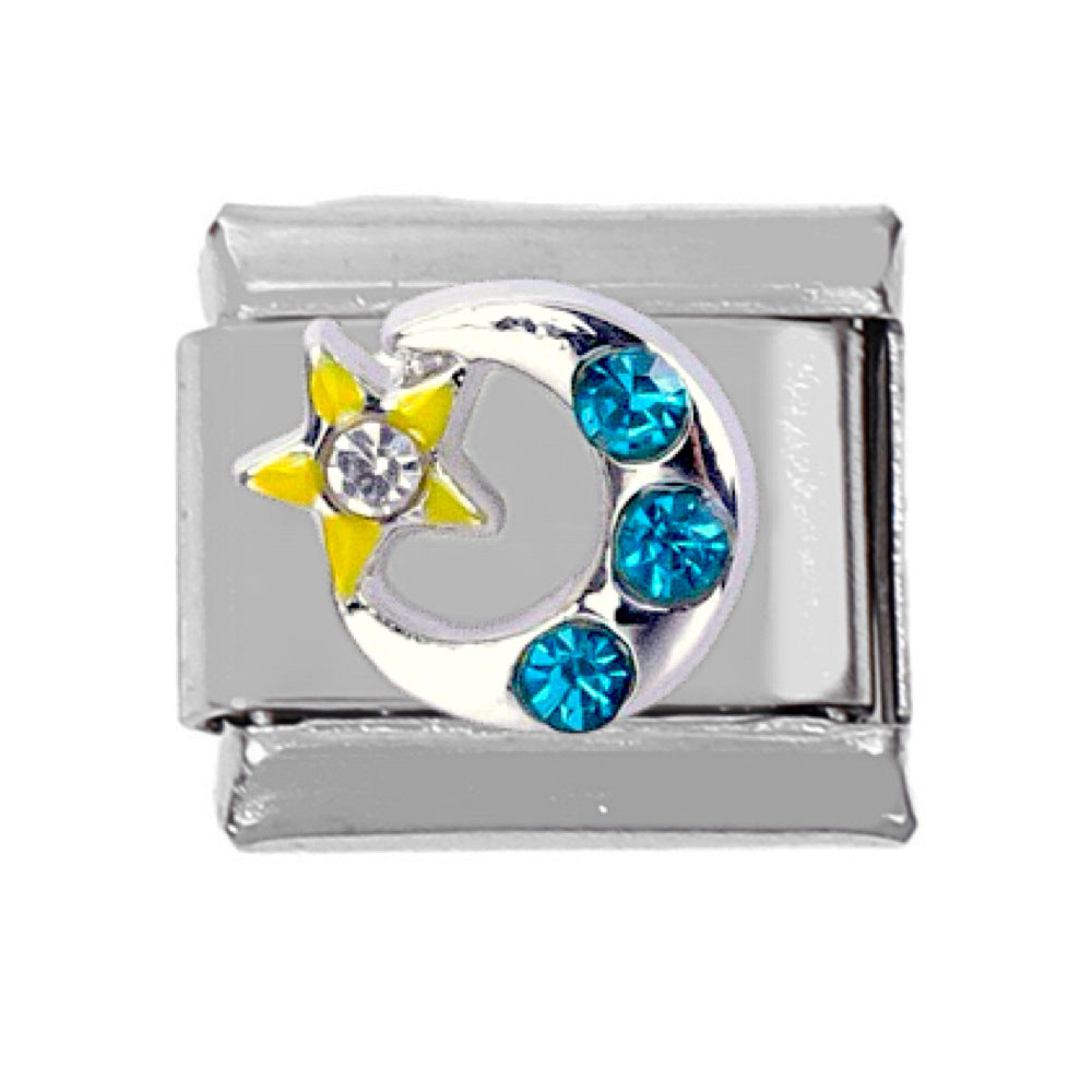 Wholesale 5pcs Italian Charm Bracelet 9mm DIY Splicing Snowflake Rainbow Star Moon Stainless Steel Composable Bracelet