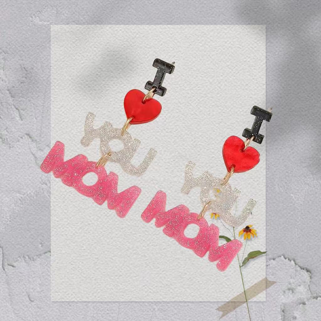 Wholesale Mother's Day Earrings MOM Acrylic Earrings ACC-ES-AnDao007