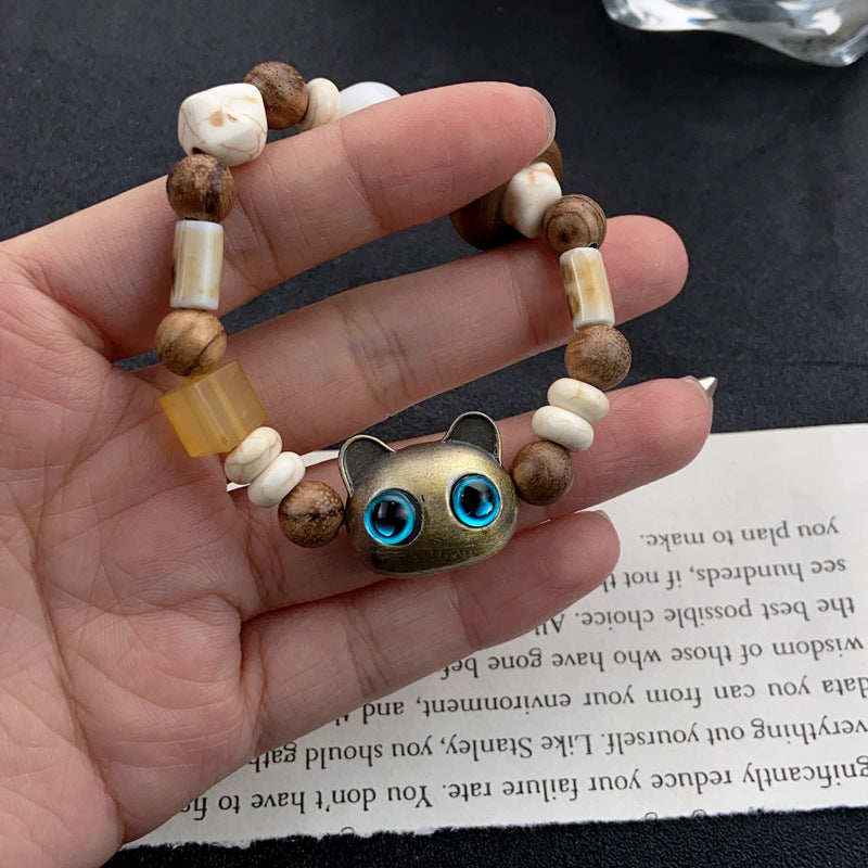 Wholesale Cute Cat Beaded Bracelet Ceramic Hand Ornaments ACC-BT-NS001