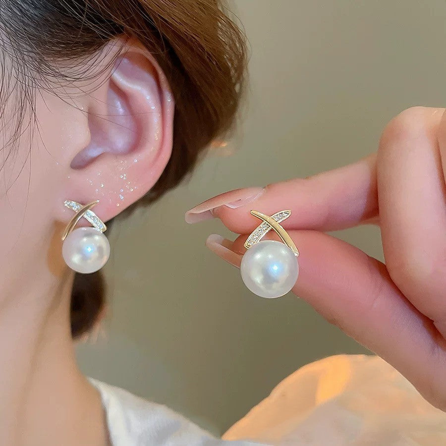 Wholesale Vintage X Pearl Earrings