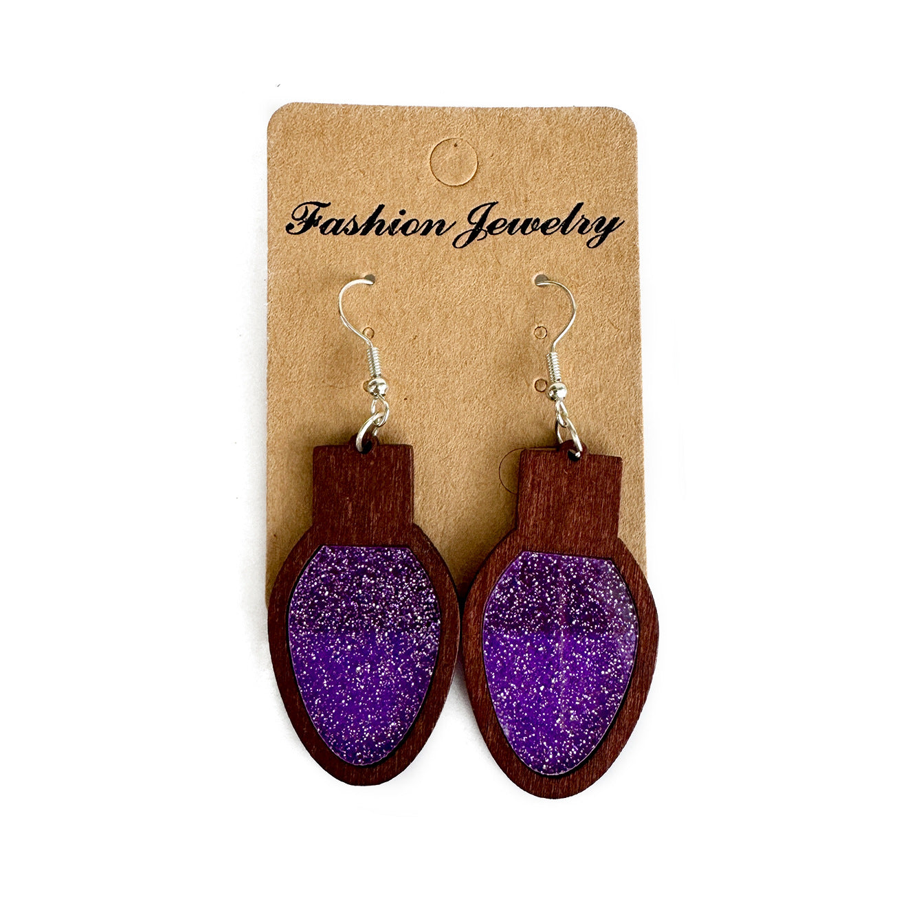 Wholesale Fashion Christmas Acrylic Earrings Geometric Wood Inlay With Shiny Multicolor Accents Women S Party Jewelry Accessory