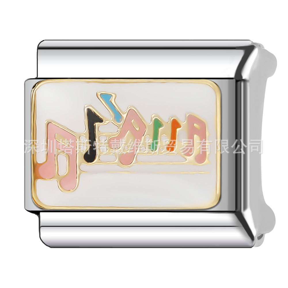 Wholesale 9mm Italian Charm Starter Bracelets DIY square Single Section Creative Stainless Steel Composable Bracelet