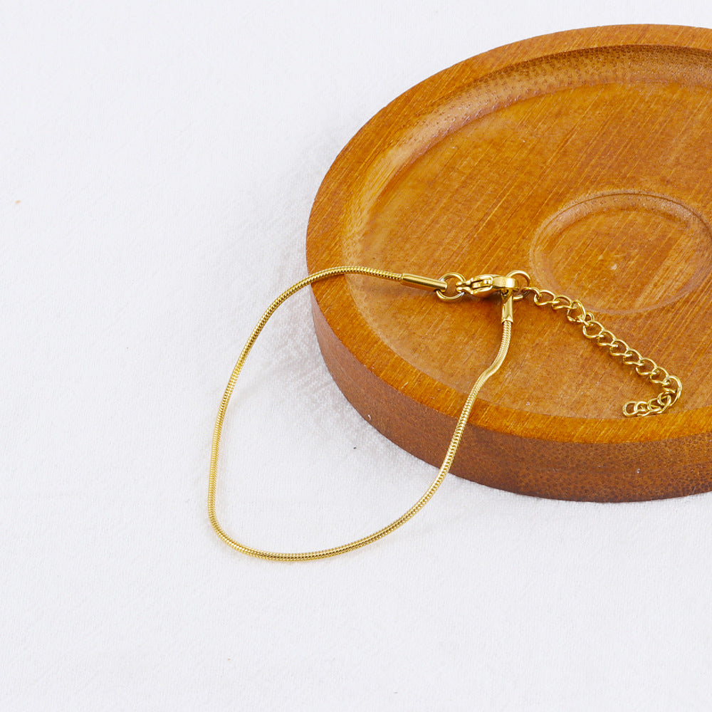 Wholesale Gold Titanium Steel Round Snake Bone Chain Bracelet  ACC-BT-FeiLing001