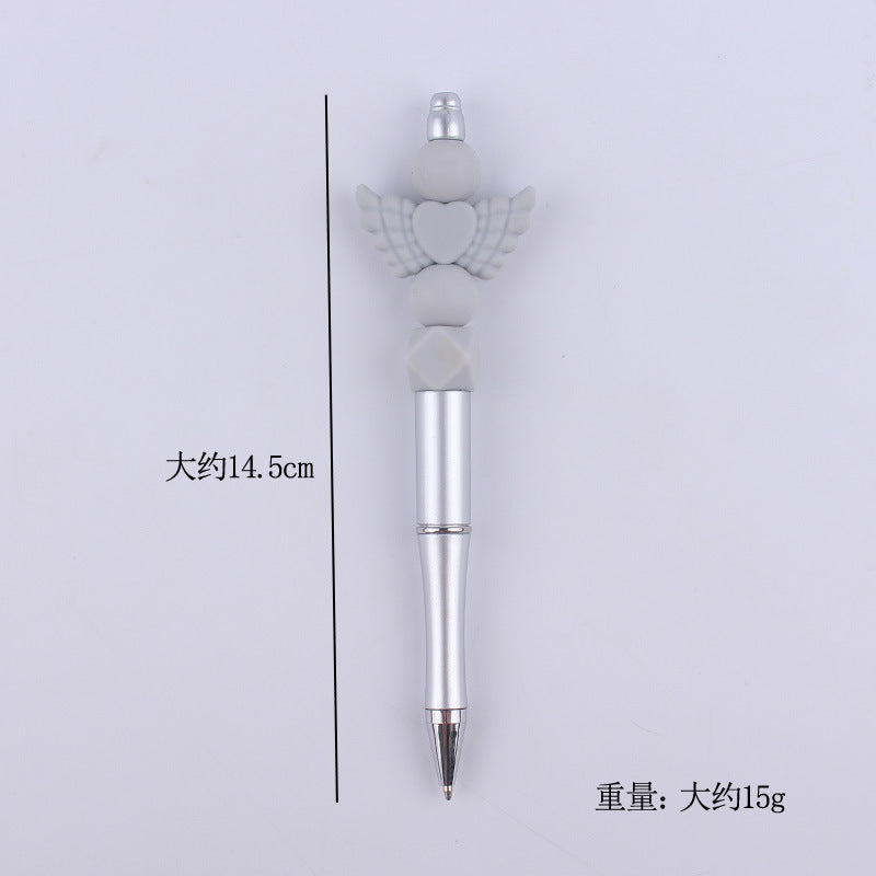Wholesale beaded pen  love Angel silicone beads beaded pen