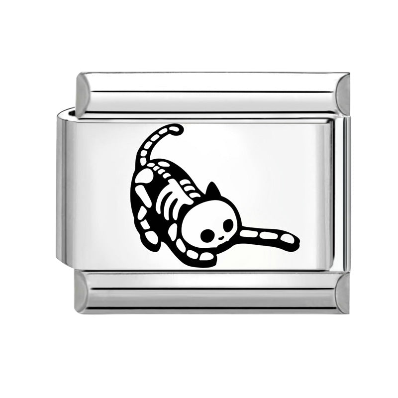 Wholesale 9mm Italian Charm Starter Bracelets DIY square Single Section Creative Stainless Steel Composable Bracelet