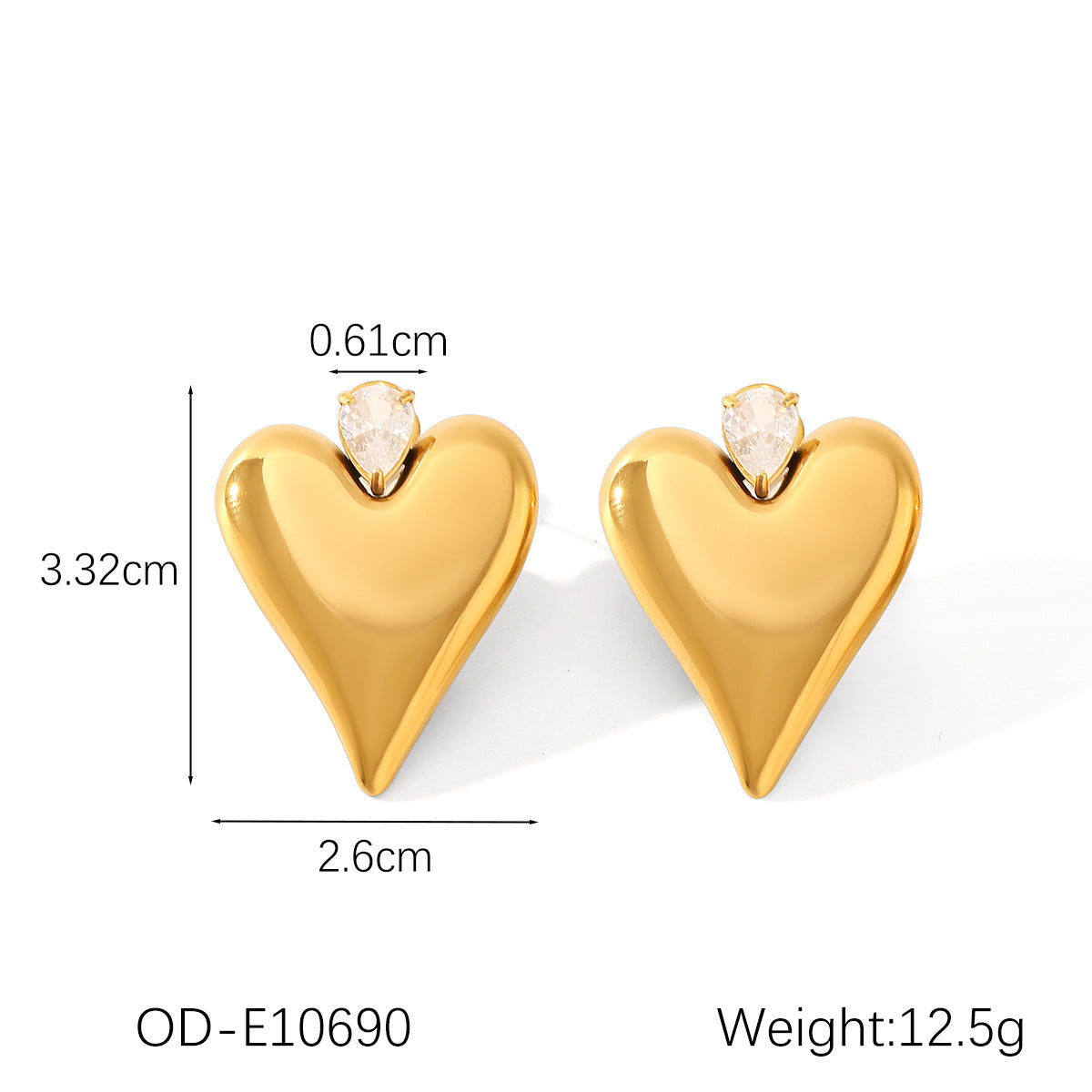 Wholesale  retro stainless steel heart-shaped earrings