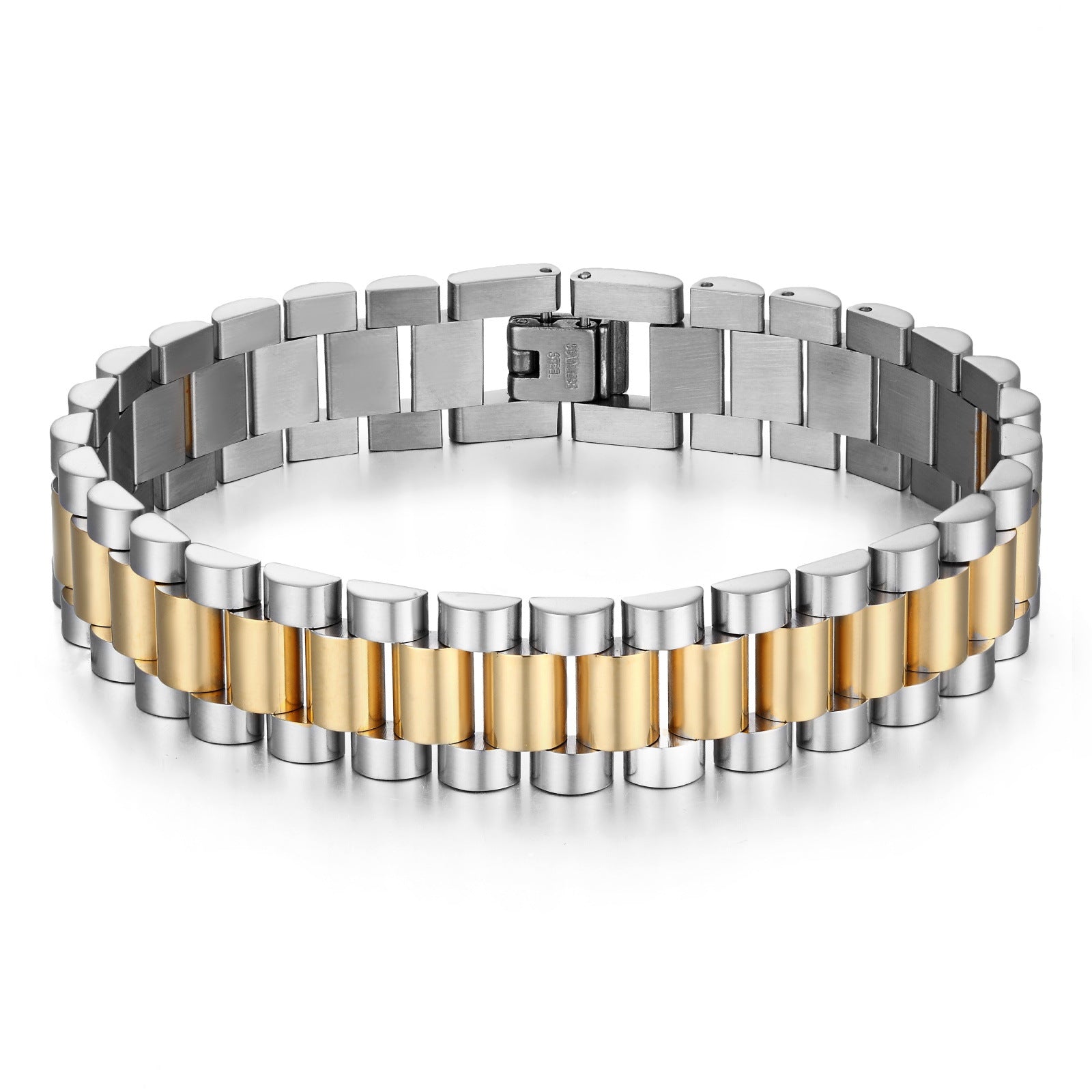 Wholesale 15MM Stainless Steel Men's Titanium Steel Bracelet Adjustable Bracelet ACC-BT-Qiaoa001