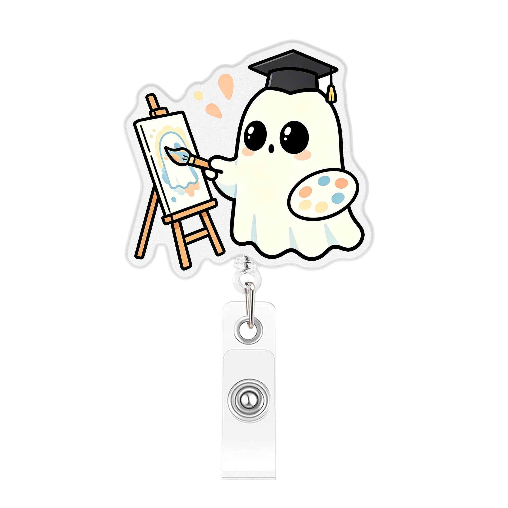Wholesale Trendy BOO Campus Back To School Retractable Badge Clip Plastic Student ID Holder