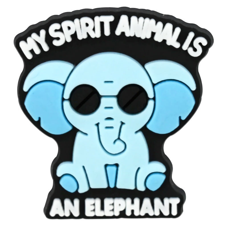 Wholesale Random 100pcs  creative phrase series  PVC Soft Rubber Shoe Buckle Decoration