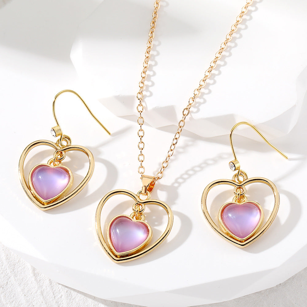Wholesale Korean Style Hollow Heart Pendant Necklace Trendy Fashion Layering Jewelry Gift