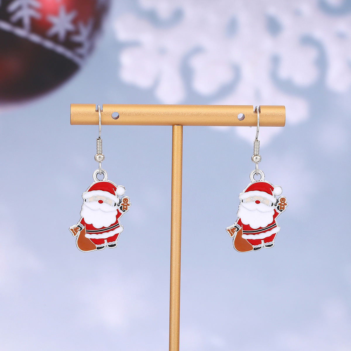 Wholesale Christmas Oil Drop Santa Claus Snowman Earrings ACC-ES-ZhuiWo004