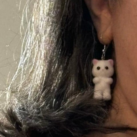 Wholesale  cartoon three-dimensional cat earrings