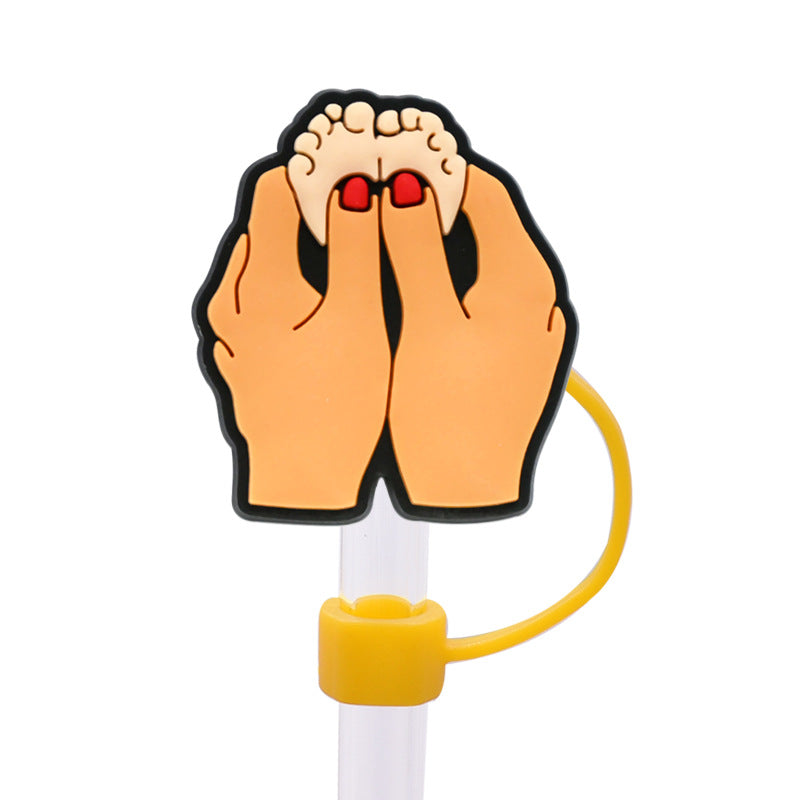 Wholesale Random 100pcs Mother's Day Straw Cover 10MM Straw Tube Cap