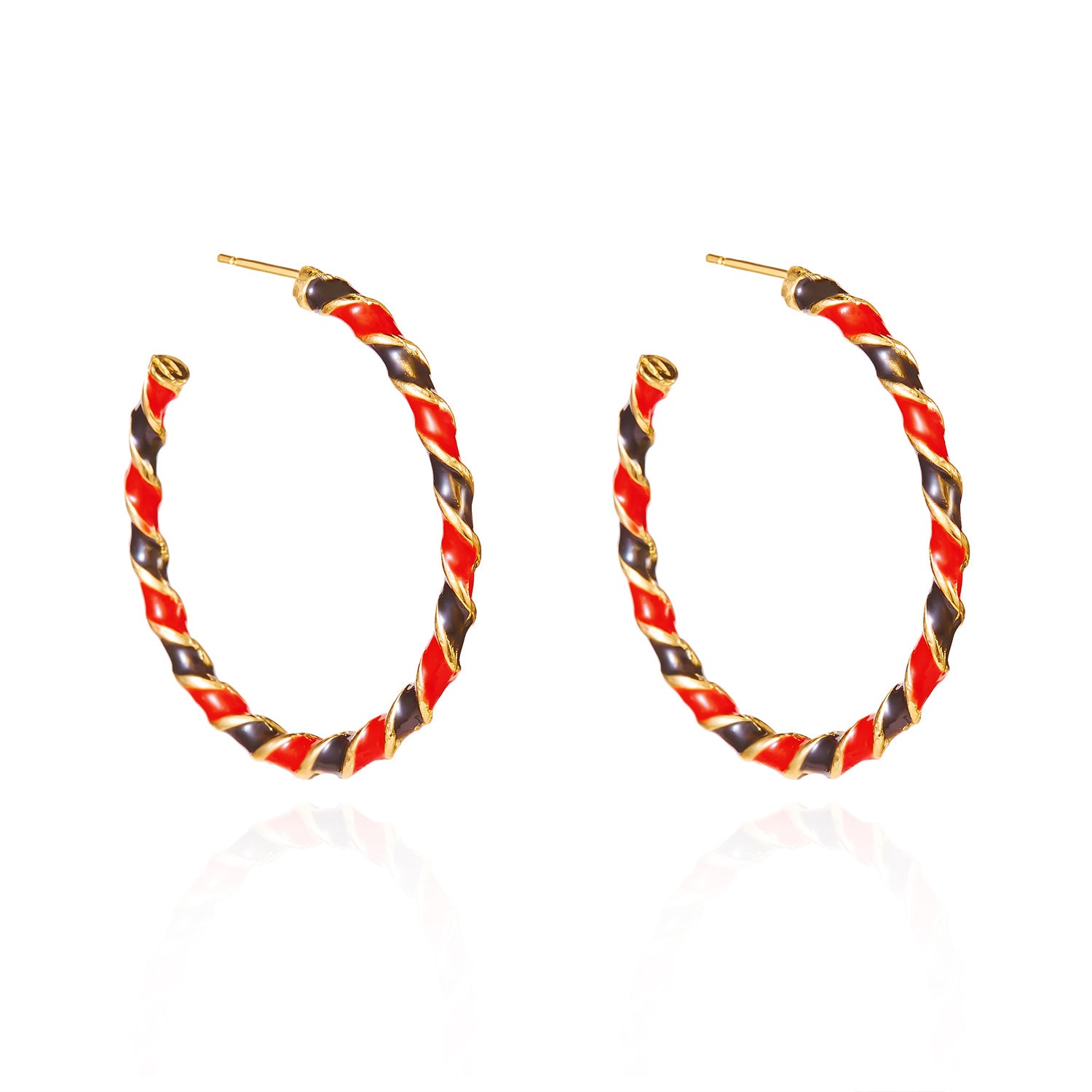 Wholesale Christmas colorful red and green twisted earrings
