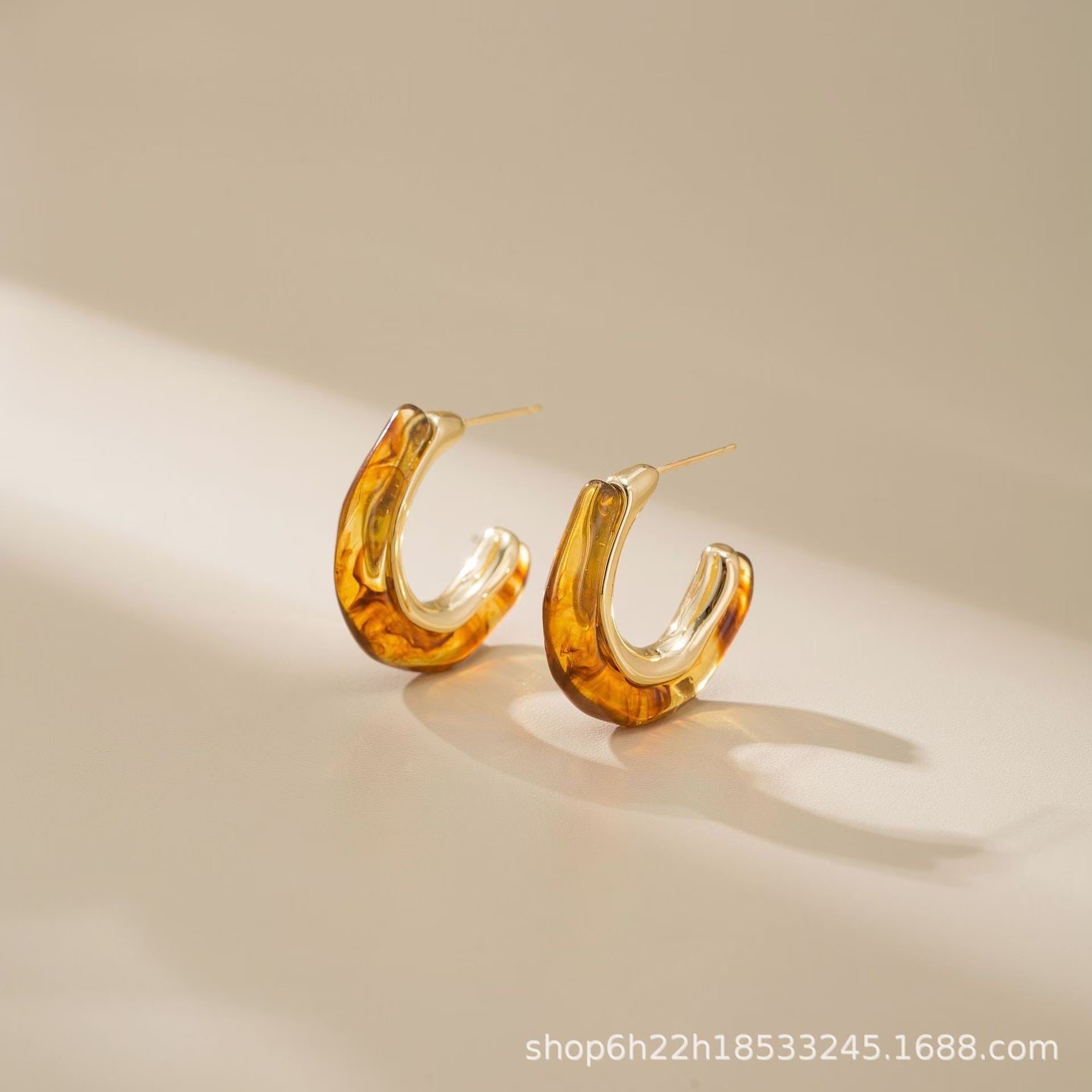 Wholesale  Oil Drops C- shaped Big Earrings