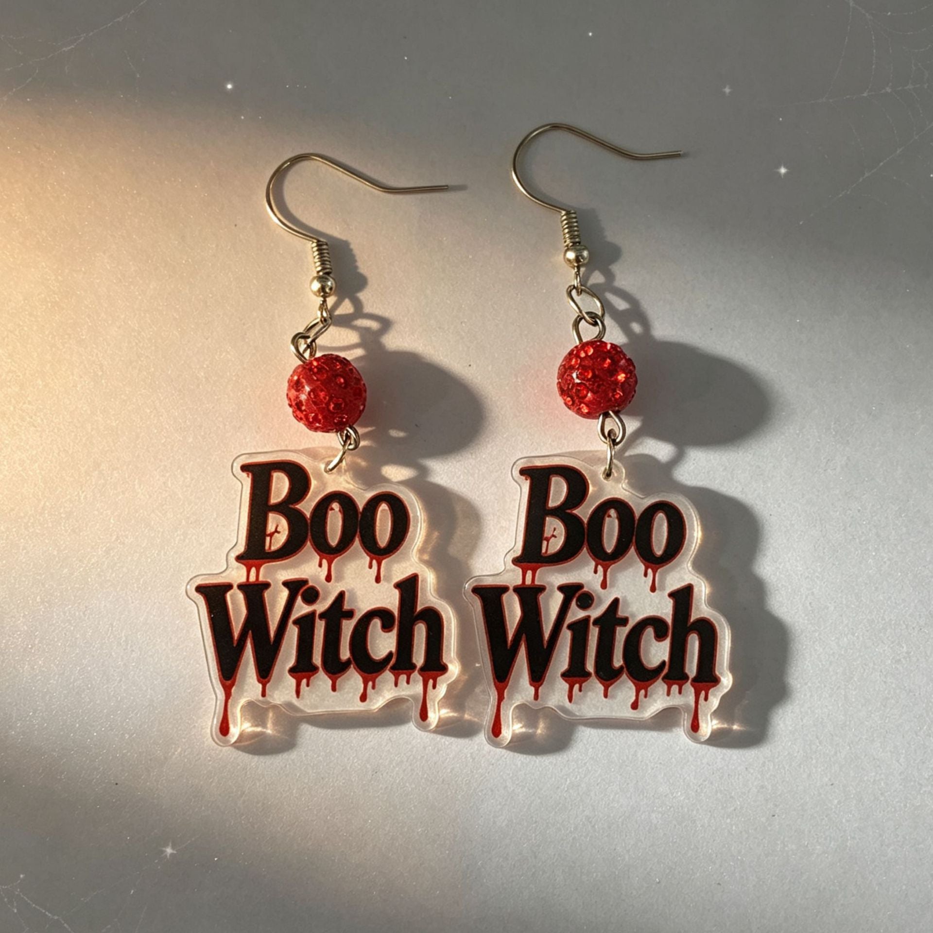 Wholesale Acrylic Red Letter Print  Earrings Party Fashion Accessory
