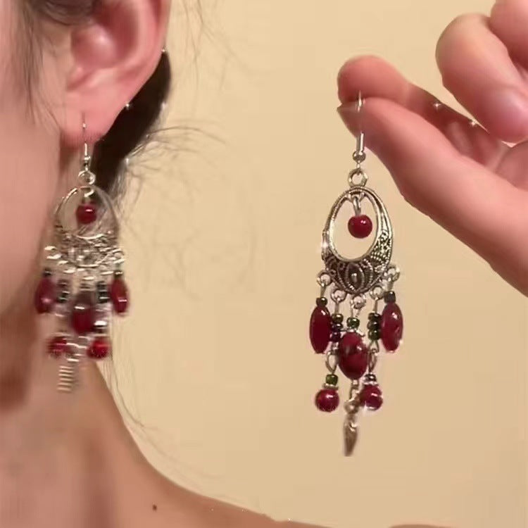 Wholesale Zinc Alloy Tassel Earrings with Bohemian Ethnic Design for Fashion Boutique Resale