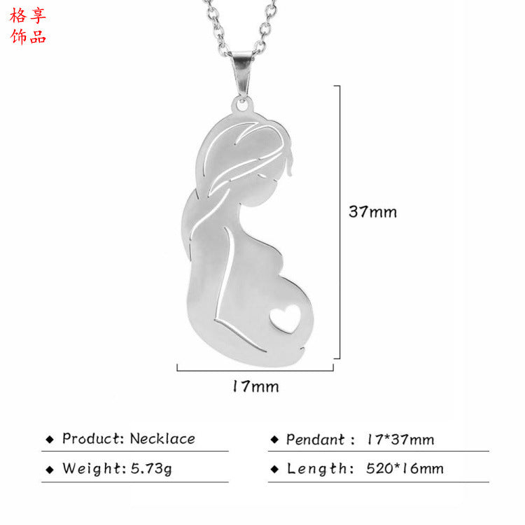 Wholesale Ethnic Style Cartoon Thanksgiving Mother's Day Stainless Steel Necklace ACC-NE-GeXiang004