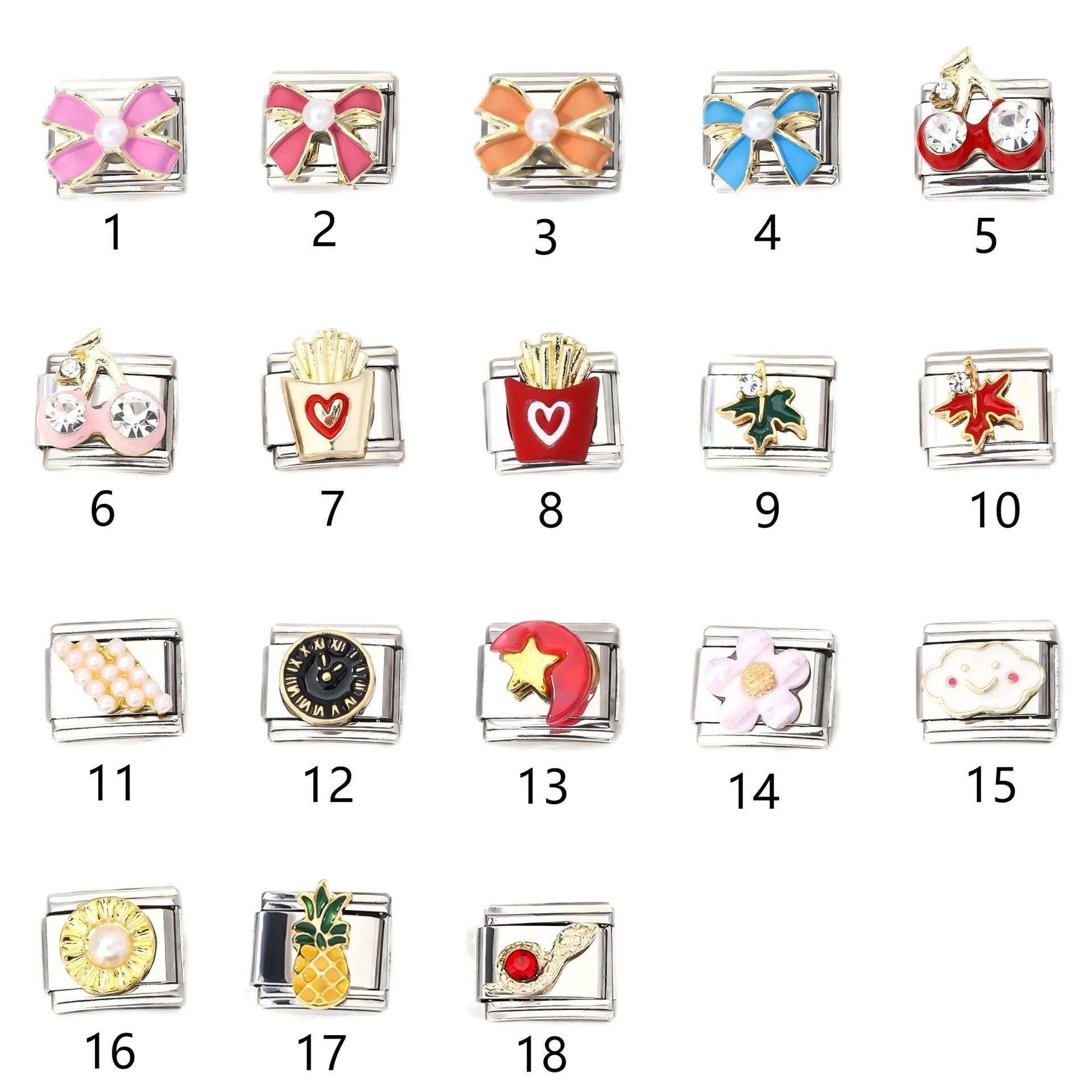 Wholesale 10pcs Italian Charm Bracelet 9mm DIY Splicing Cute Creative Stainless Steel Composable Bracelet