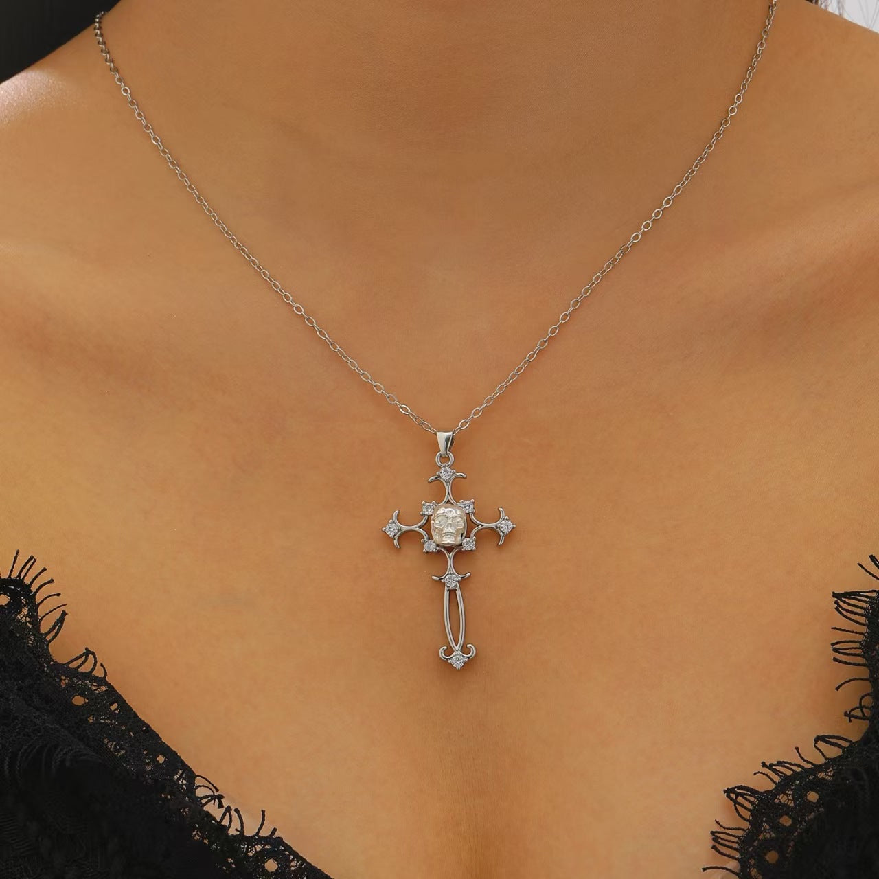 Wholesale Dark  Skull Pendant Necklace,  Chic Jewelry Accessory for Gift Boutique Resale