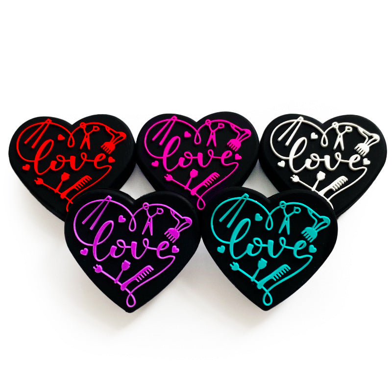 Wholesale of 10PCS Love Hair Salon Food Grade Silicone Beads ACC-BDS-WDX028