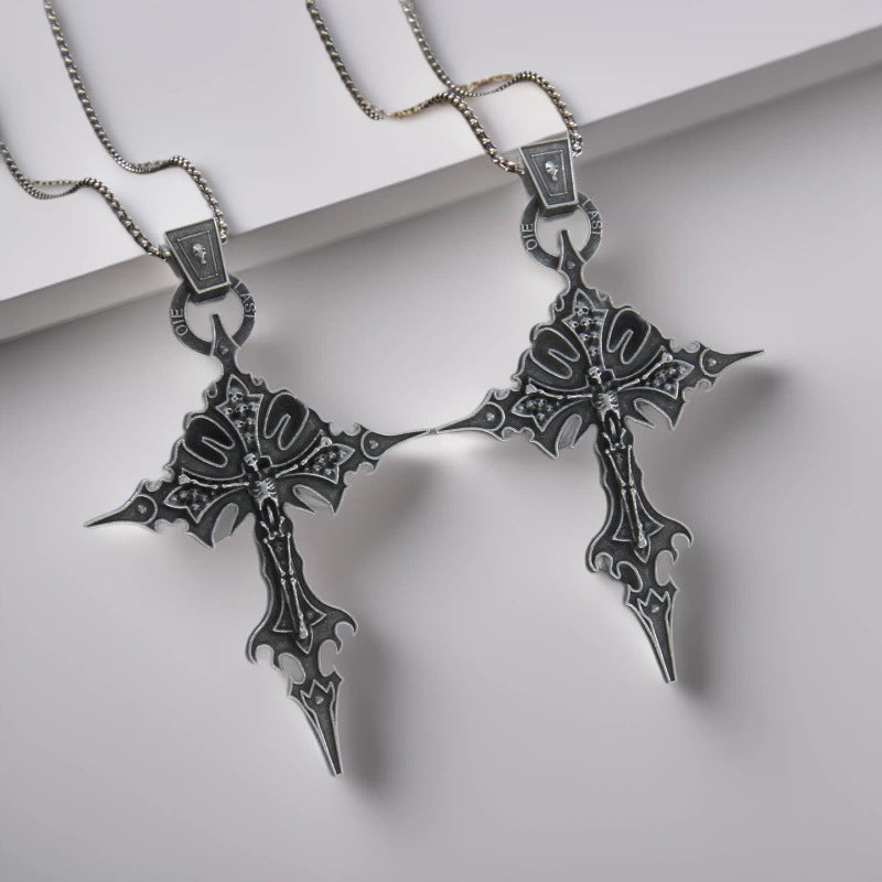 Wholesale Gothic Skull Cross Stainless Steel Necklace Punk Men S Everyday Jewelry Accessory
