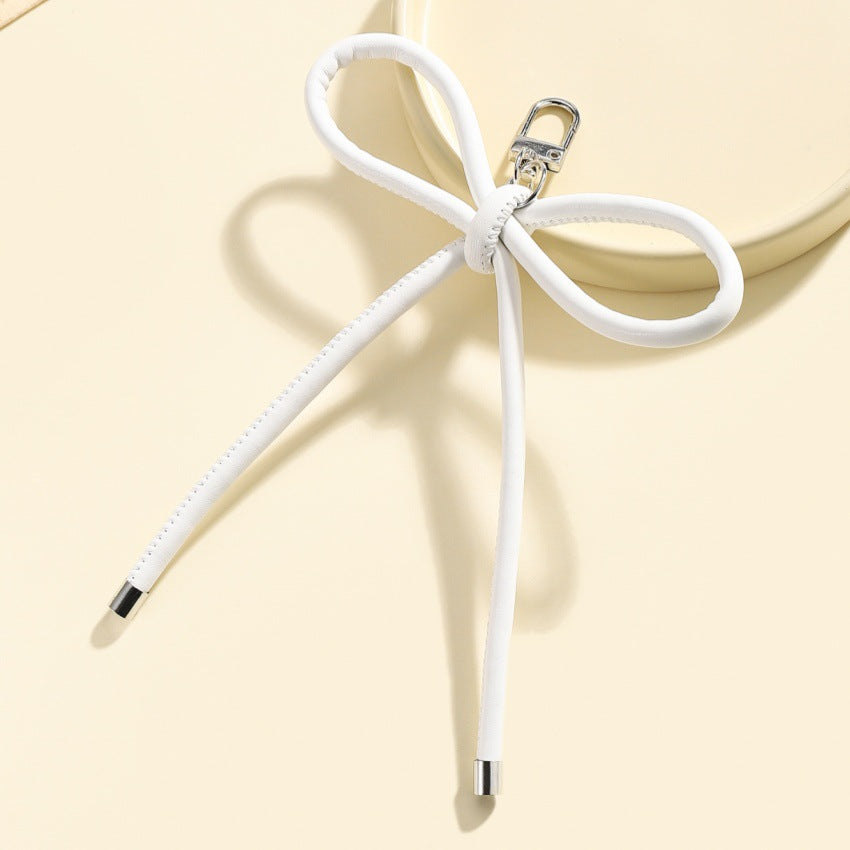 Wholesale Leather bow lanyard keychain