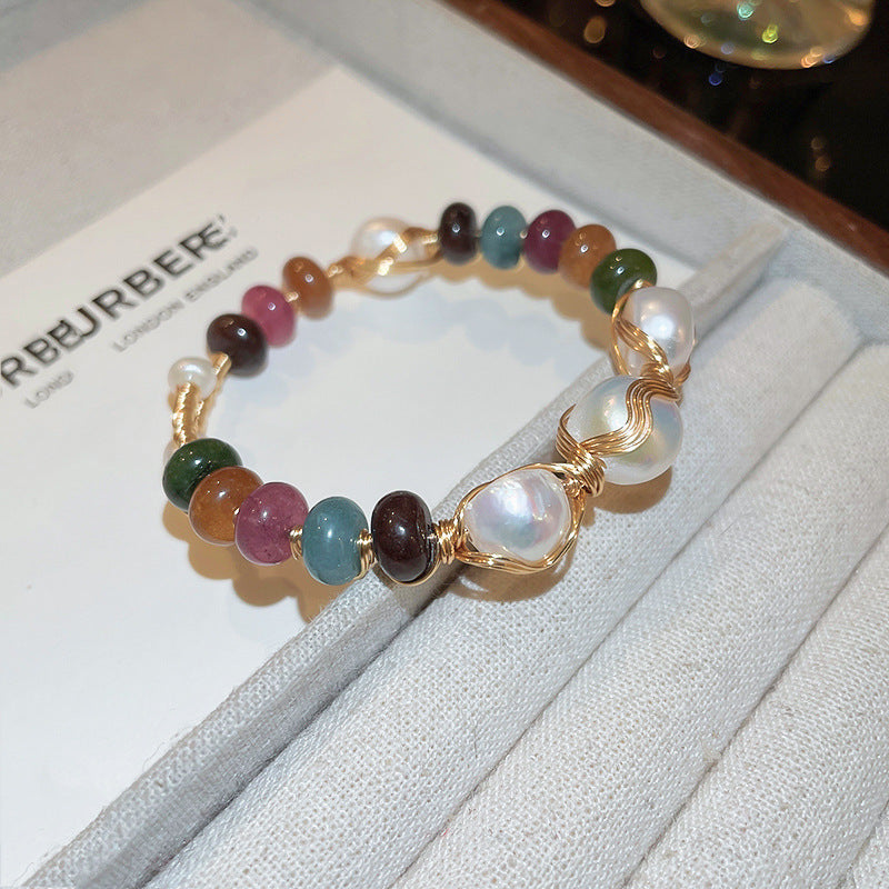 Wholesale Real Gold Plated Baroque Pearl Open Ring - Fashion Jewelry Accessory for Women Boutique Resale