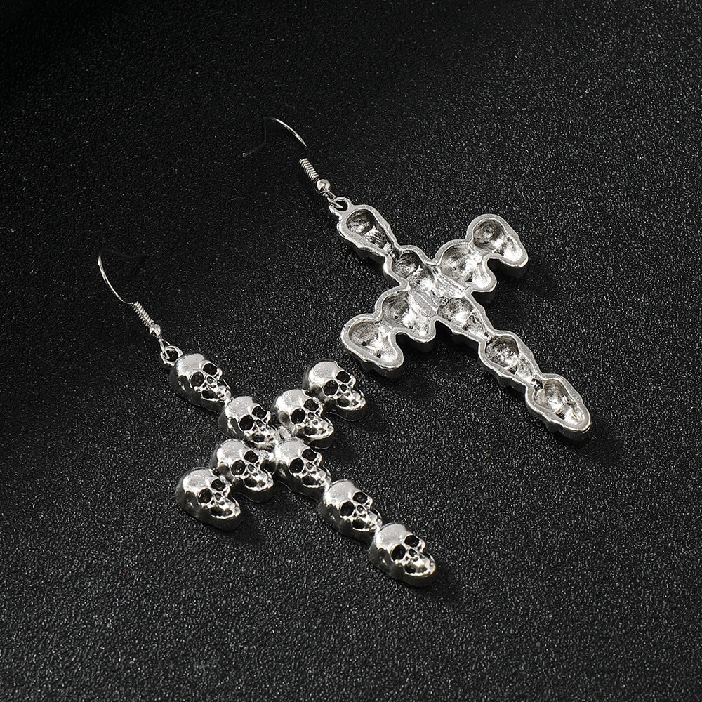 Wholesale Skull Cross Alloy Earrings  Jewelry Accessory Gift for Women
