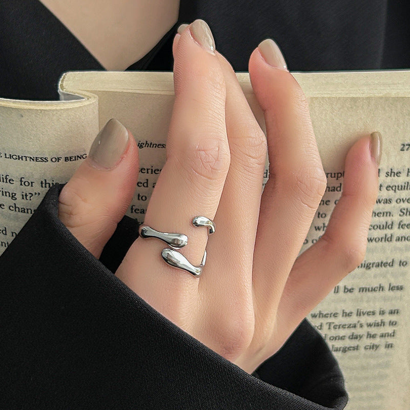 Wholesale Titanium Steel Open Adjustable 18K Ring