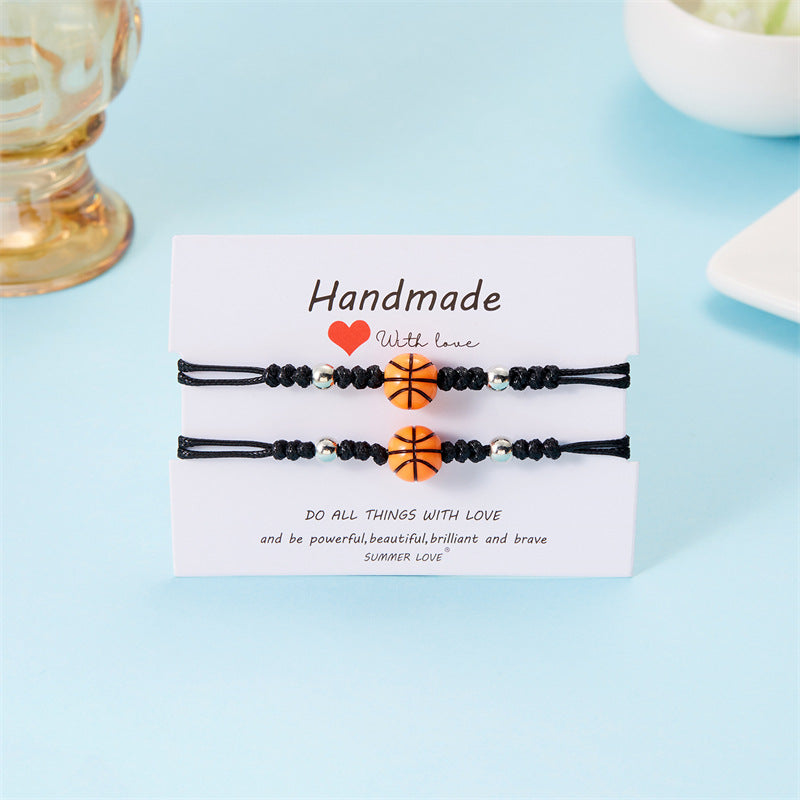 Wholesale ball bead bracelet creative versatile volleyball tennis hand-woven adjustable bracelet
