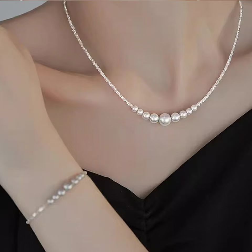 Wholesale Silver Pearl Necklace Elegant French Style Women S Fashion Jewelry Accessory Gift
