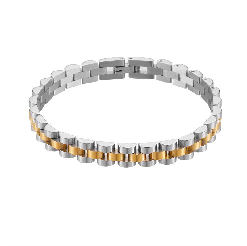 Wholesale 15MM Stainless Steel Men's Titanium Steel Bracelet Adjustable Bracelet ACC-BT-Qiaoa001