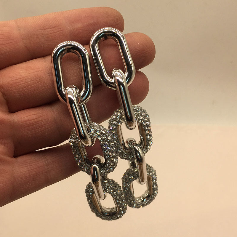 Wholesale Luxury Style Chain Rhinestone Earrings ACC-ES-KangD007
