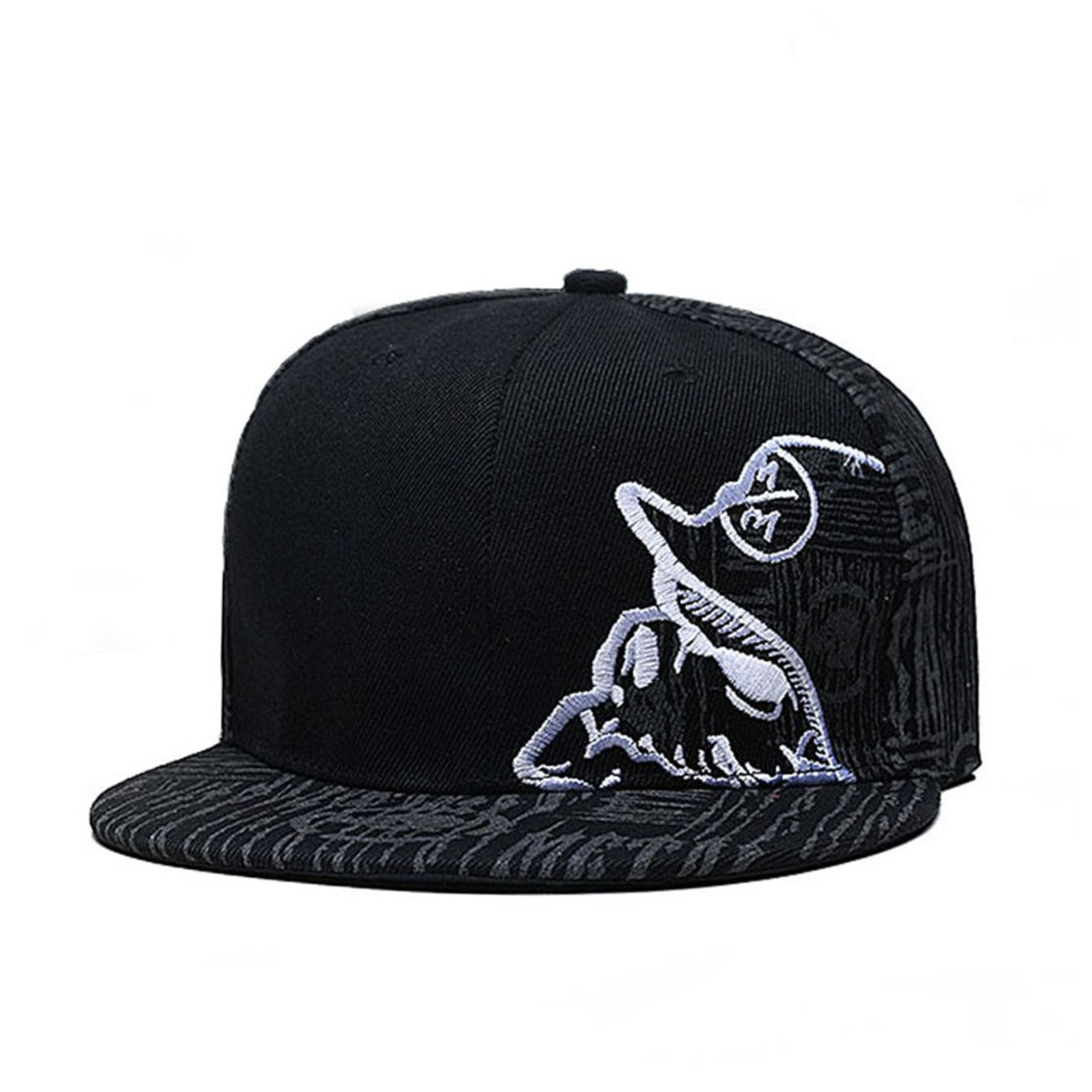Wholesale black skull music flat hat hip  casual baseball cap