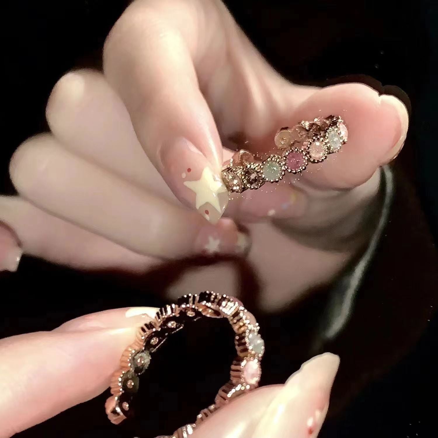 Wholesale Modern Rainbow Ring Alloy Electroplated Chic Jewelry Accessory For Women Gift