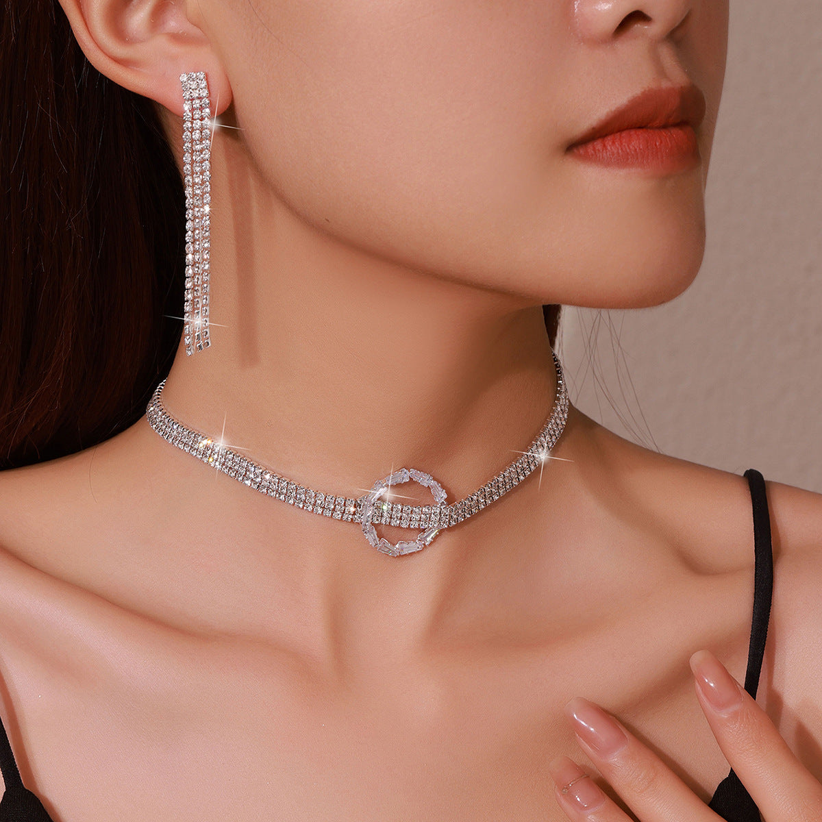 Wholesale Exaggerated Necklace Exquisite Necklace Exaggerated Earrings Set