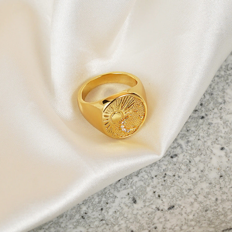 Wholesale Sun GodBrass Plated Design Simple Elegant Ring
