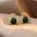 Wholesale green diamond flower lovely earrings