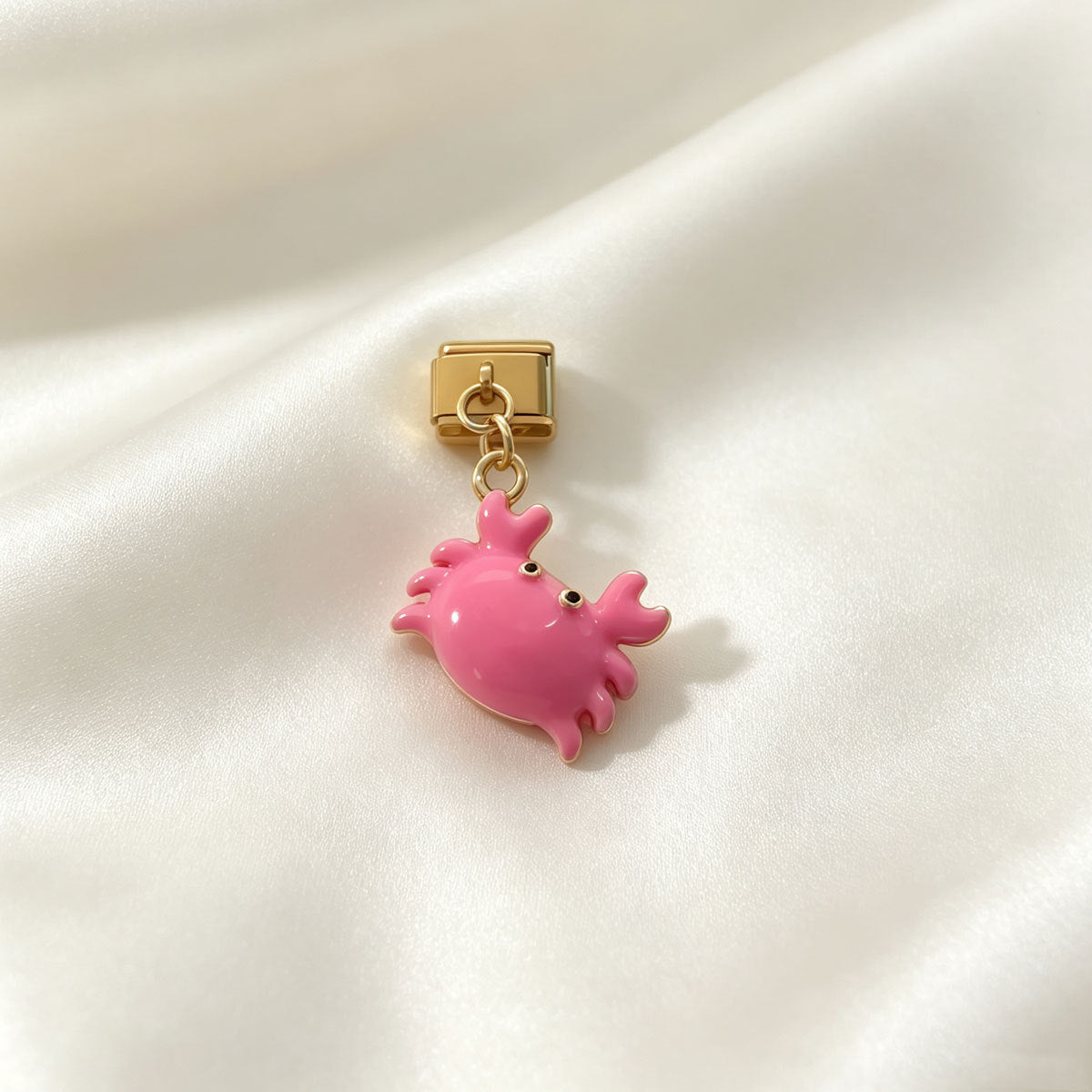 Wholesale DIY Crab Pendant Enamel Colorful Charm Stainless Steel Handmade Jewelry Accessory For Bracelet Making Boutique Resale Gift