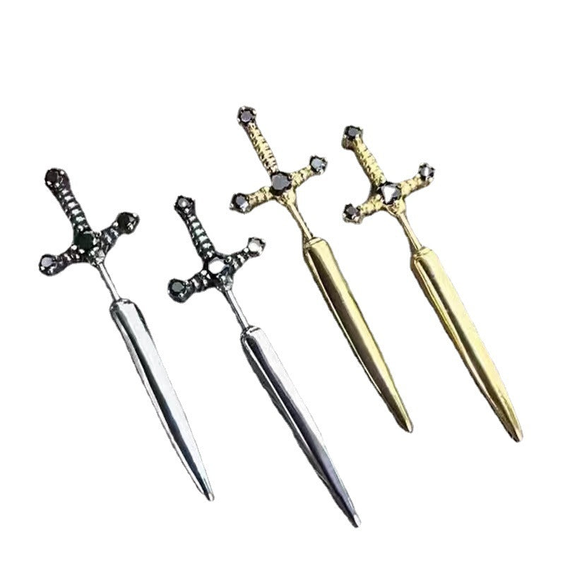 Wholesale Gothic Exaggerated Dagger Crystal Earrings