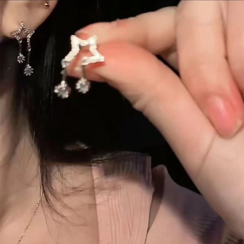 Wholesale S925 silver needle star stud earrings