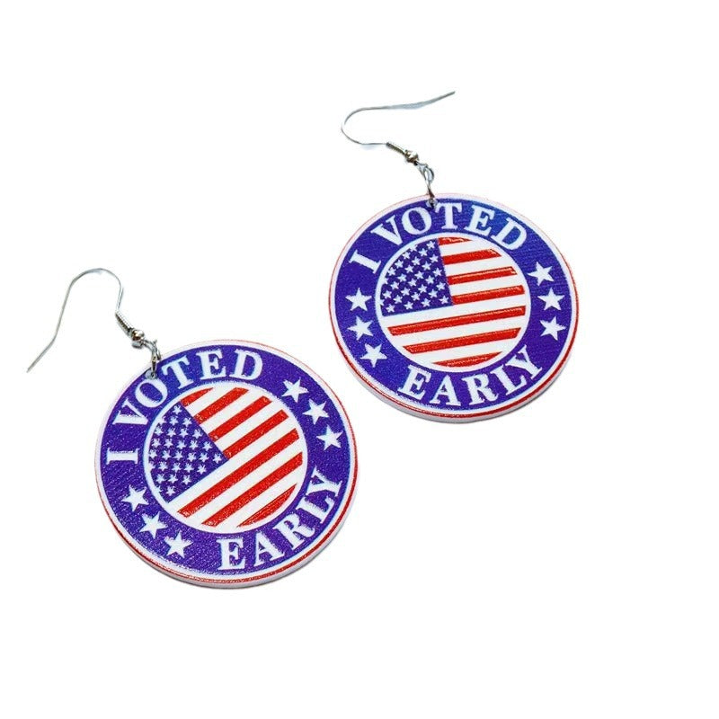 Wholesale 10pcs American Independence Day Earrings Love Stars Sun Flower Earrings ACC-ES-Qiyu006