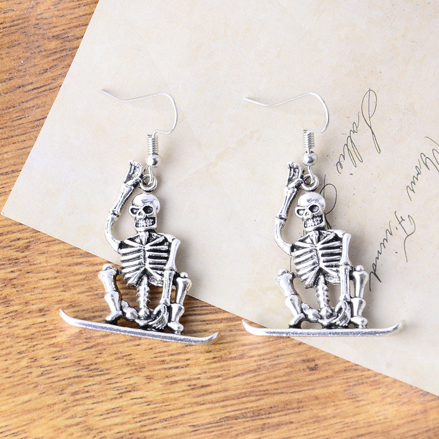Wholesale Dark Punk Gothic Skull Pendant Earrings In Zinc Alloy For  Party Gift And Boutique Resale