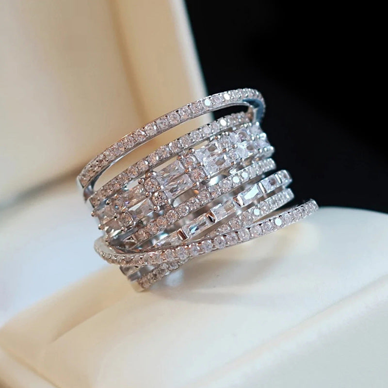 Wholesale Multi-Layer Ring Zircon Design